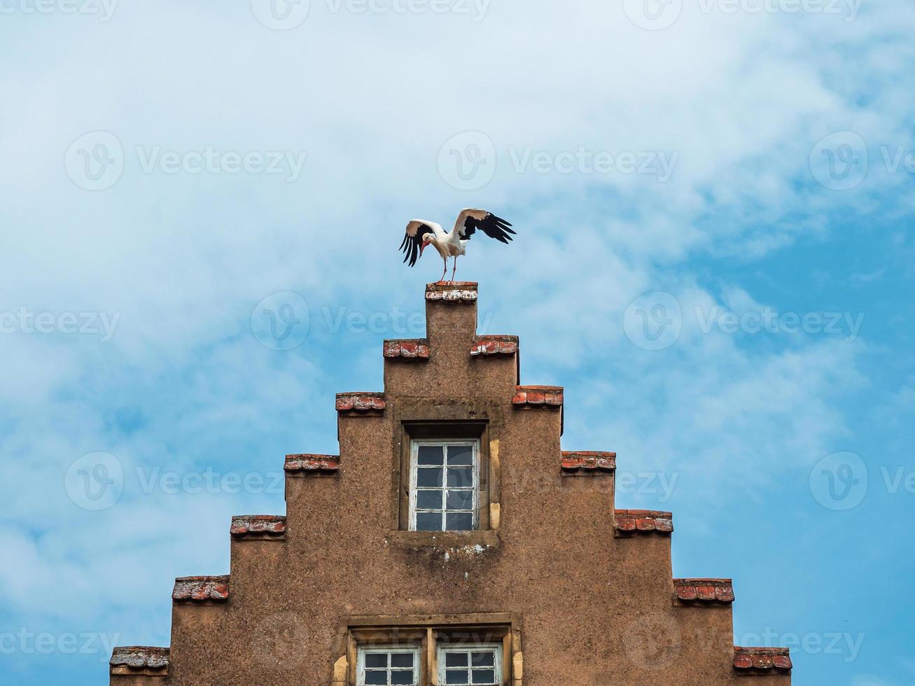 Edificio en la ciudad medieval de Rouffach en Alsacia, Francia foto