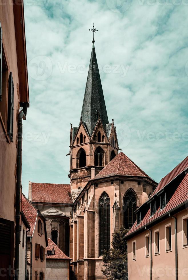 Cathedral in the medieval city of Rouffach in Alsace, France photo