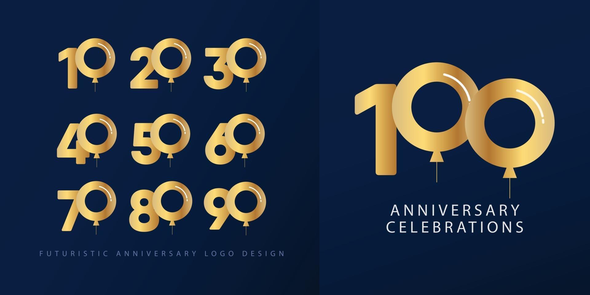 Set anniversary design logo concept. vector