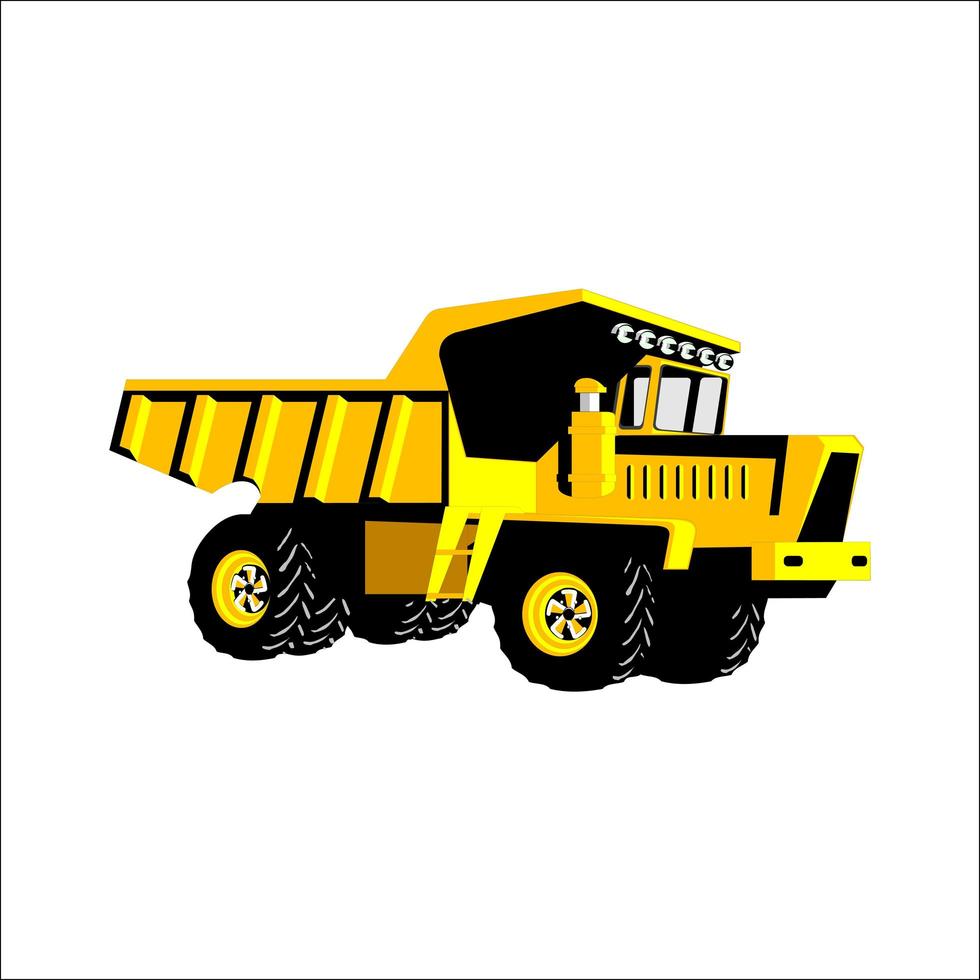 Dump truck side view vector