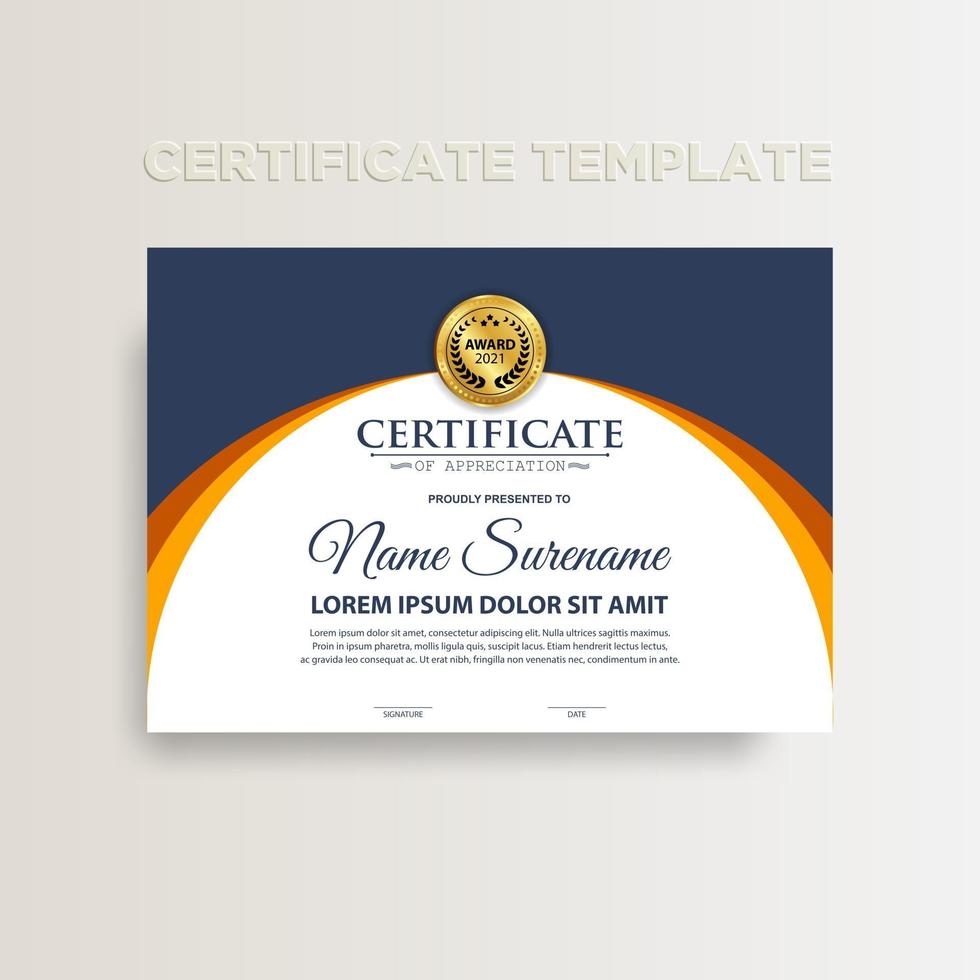 Modern color certificate template design. vector