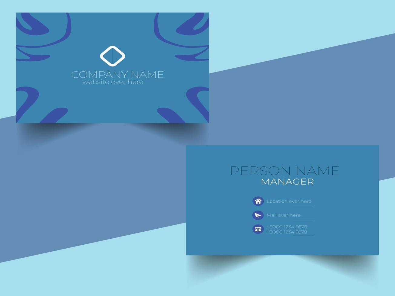 Light Blue Simple Business Card Design vector