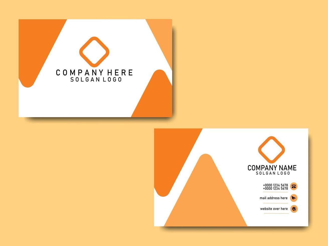 diseño de tarjeta de visita naranja claro vector