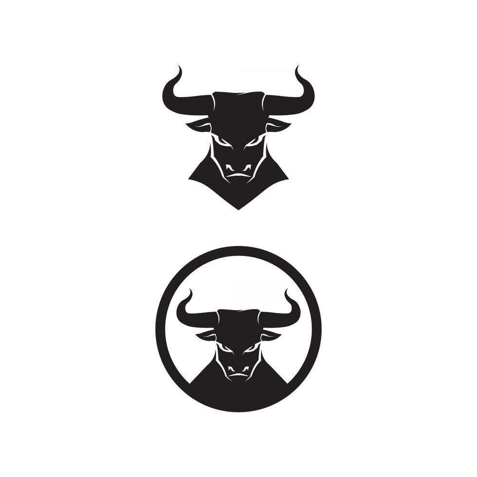 Bull and buffalo head cow logo design vector animal horn