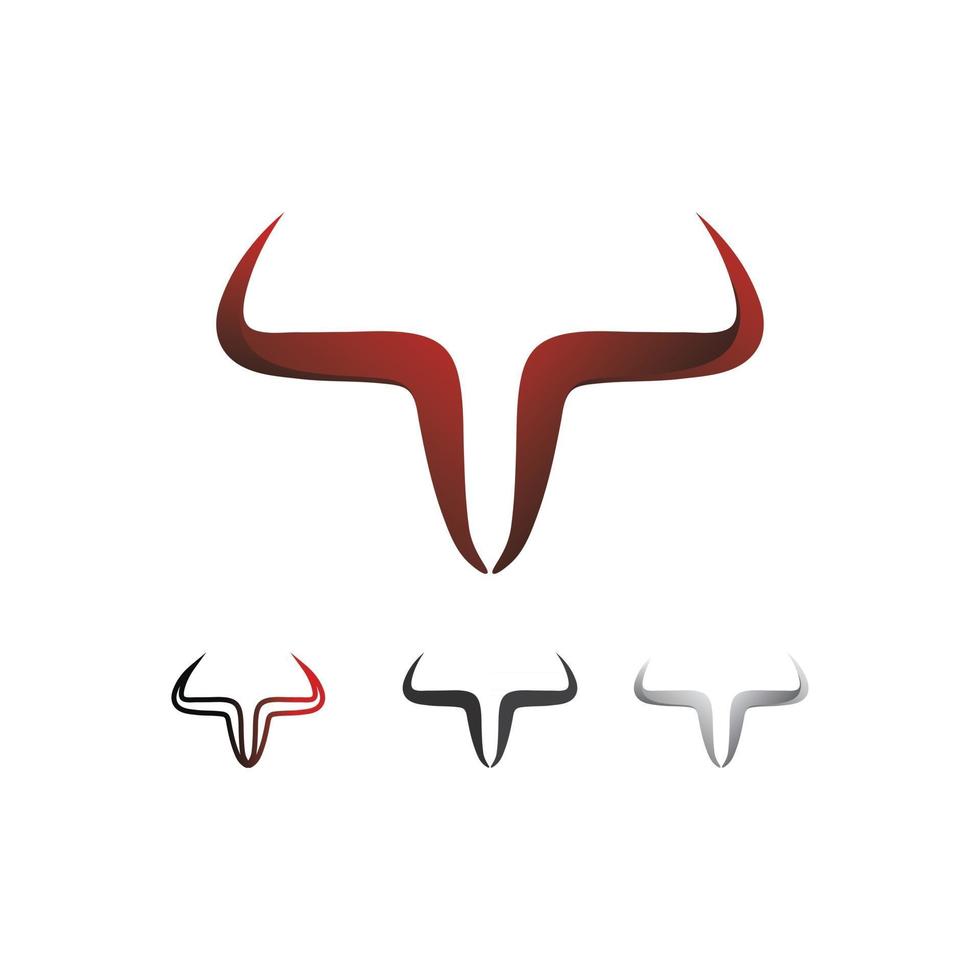 Bull and buffalo head cow logo design vector animal horn