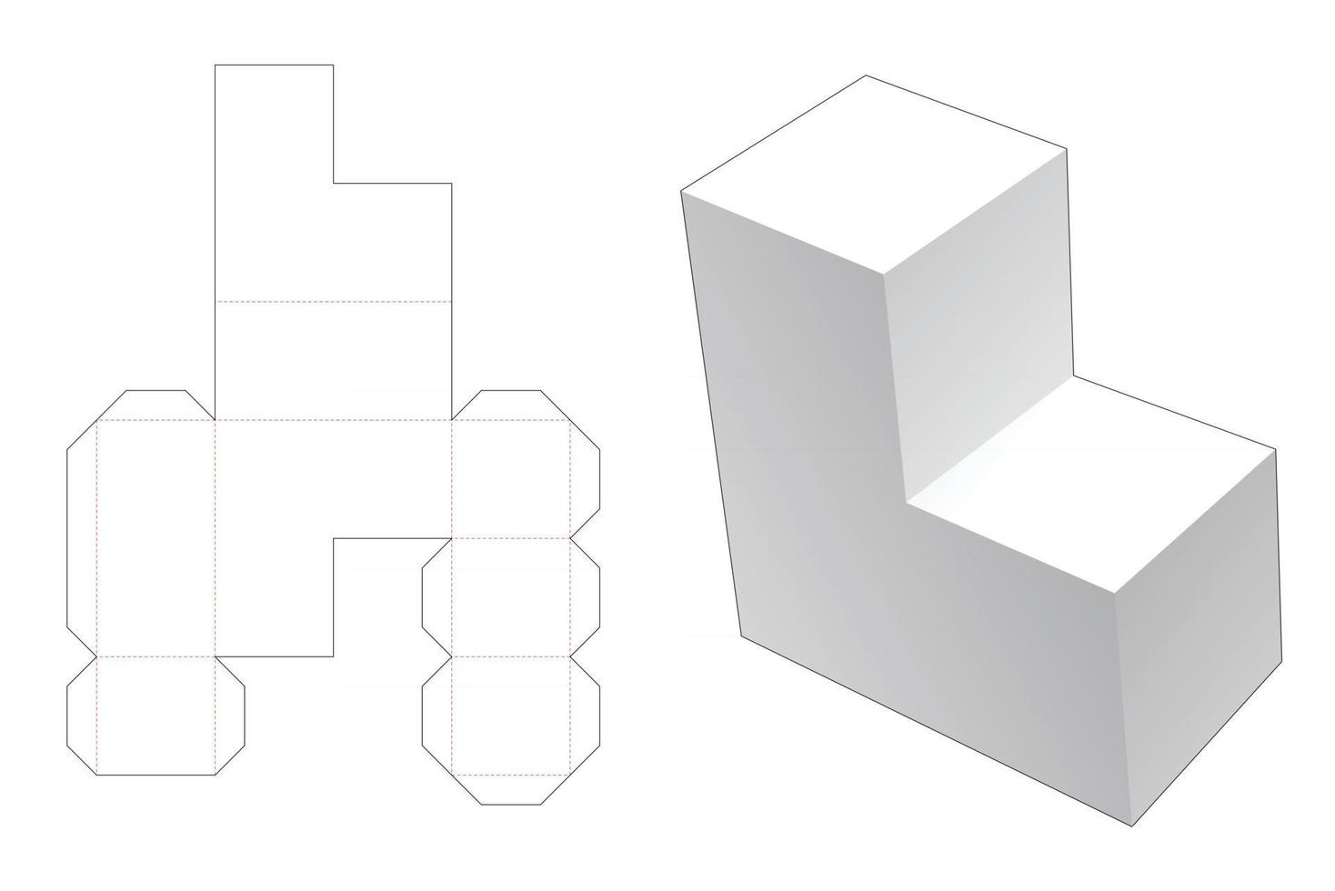 caja de embalaje plantilla troquelada vector