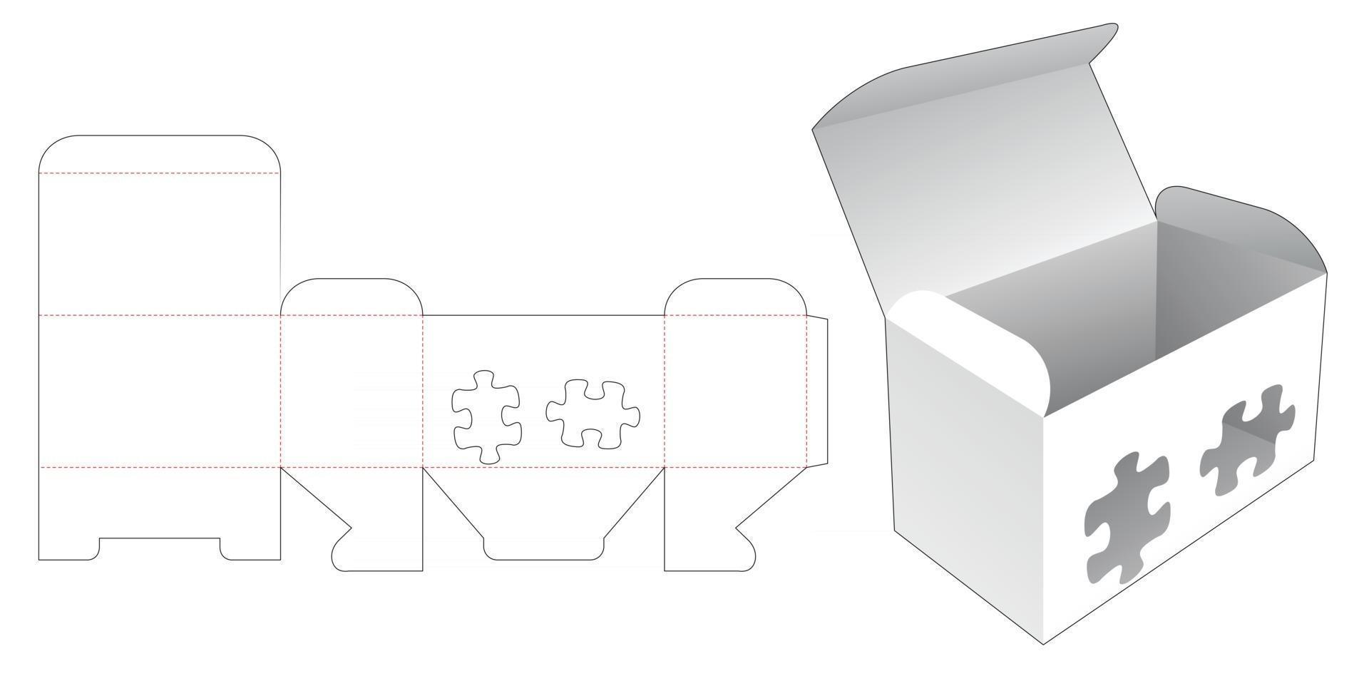 caja de embalaje plantilla troquelada vector