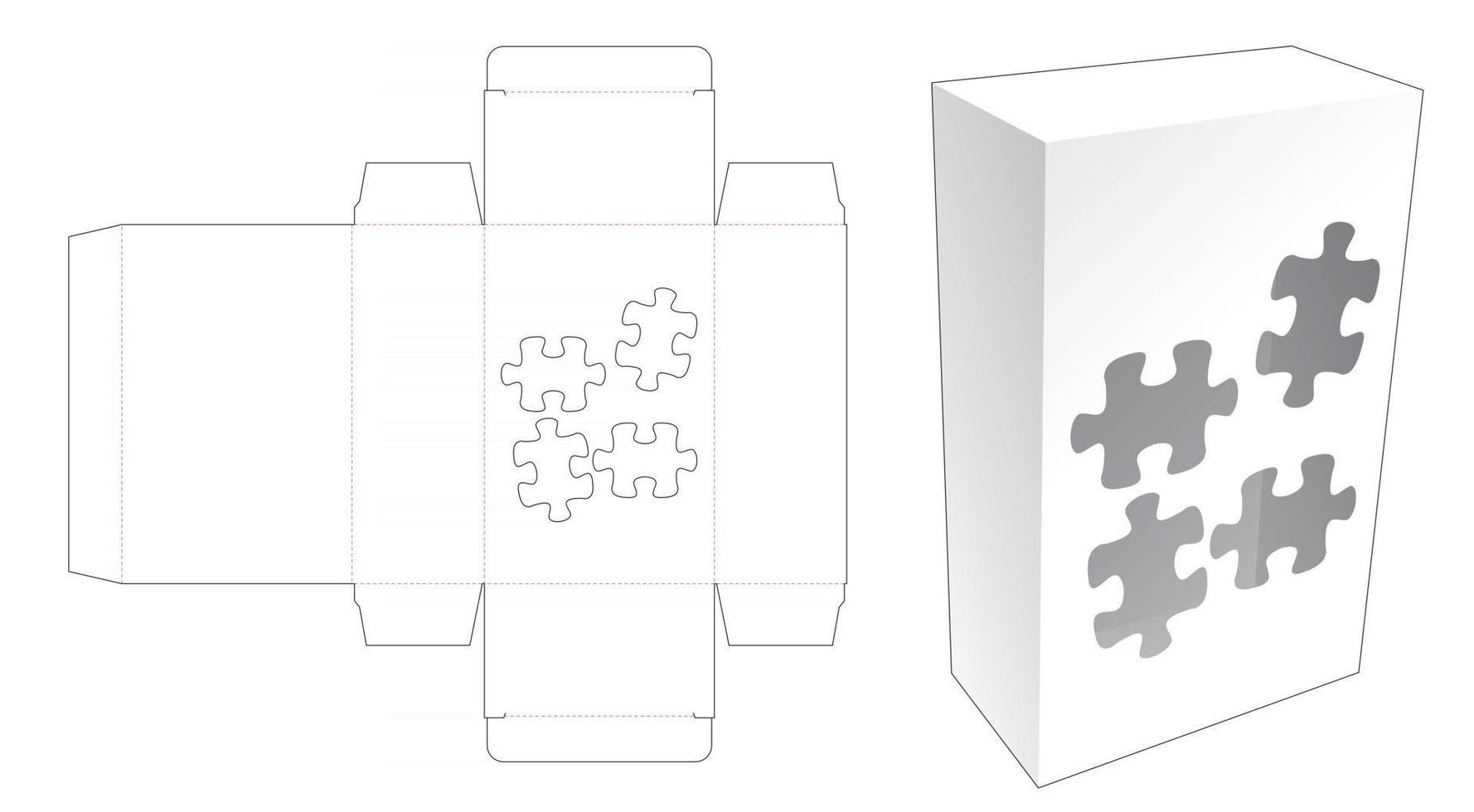 caja de embalaje plantilla troquelada vector