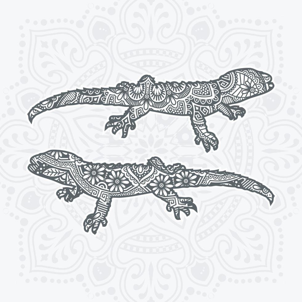 Reptile Mandala. Vintage decorative elements. Vector illustration.