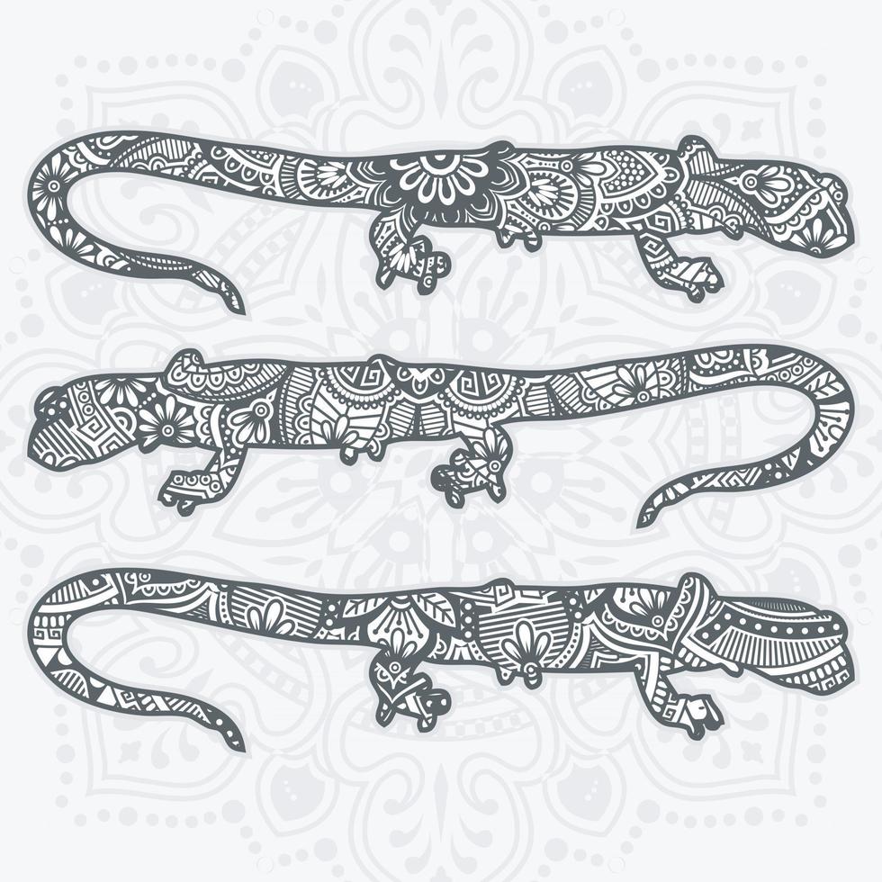 Reptile Mandala. Vintage decorative elements. Vector illustration.