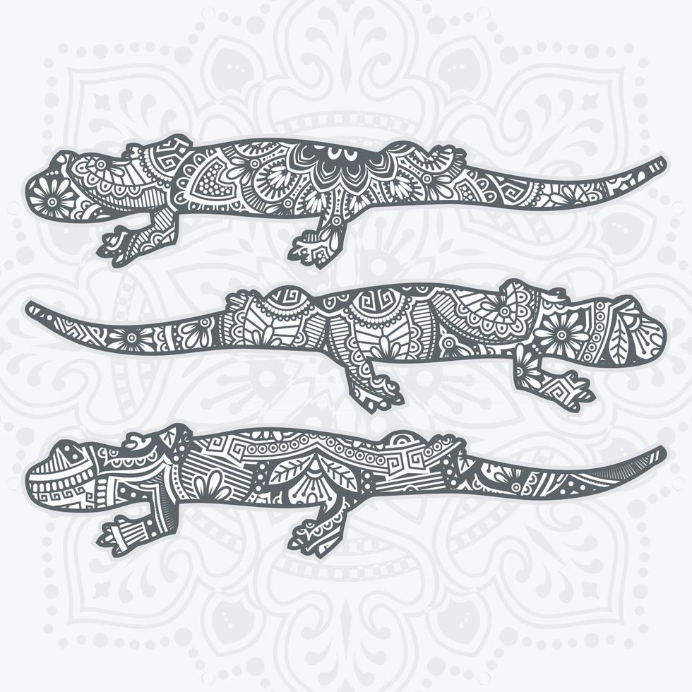 mandala reptil. elementos decorativos vintage. ilustración vectorial. vector