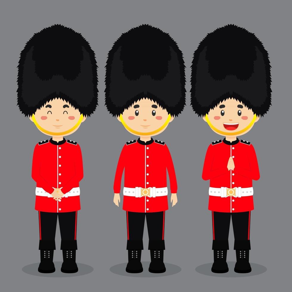 British Character with Various Expression vector