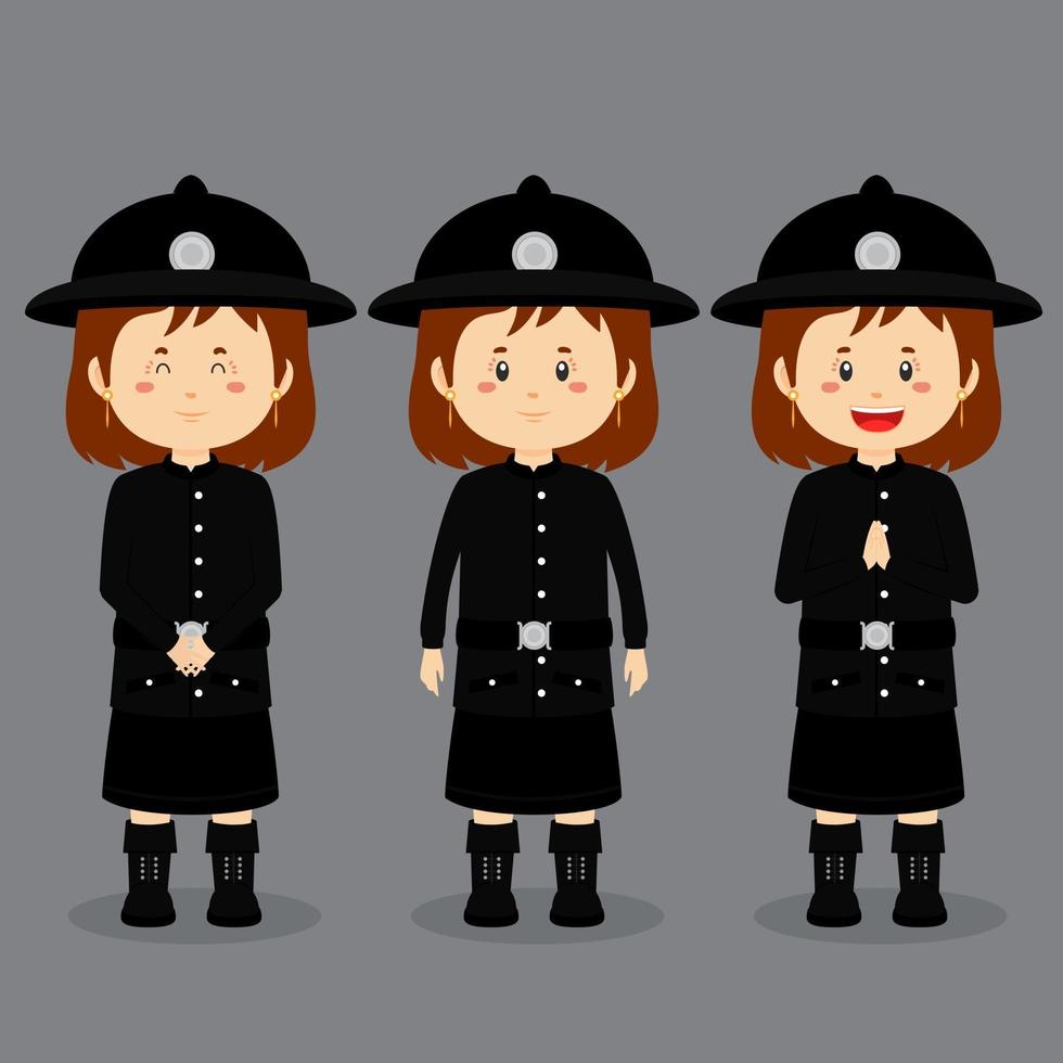 personaje británico con varias expresiones. vector