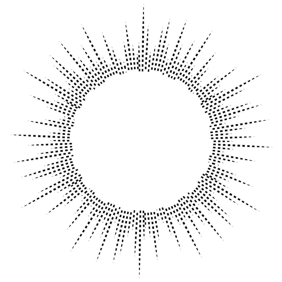 Bursting rays. Sunburst frame. Abstract equalizer element vector