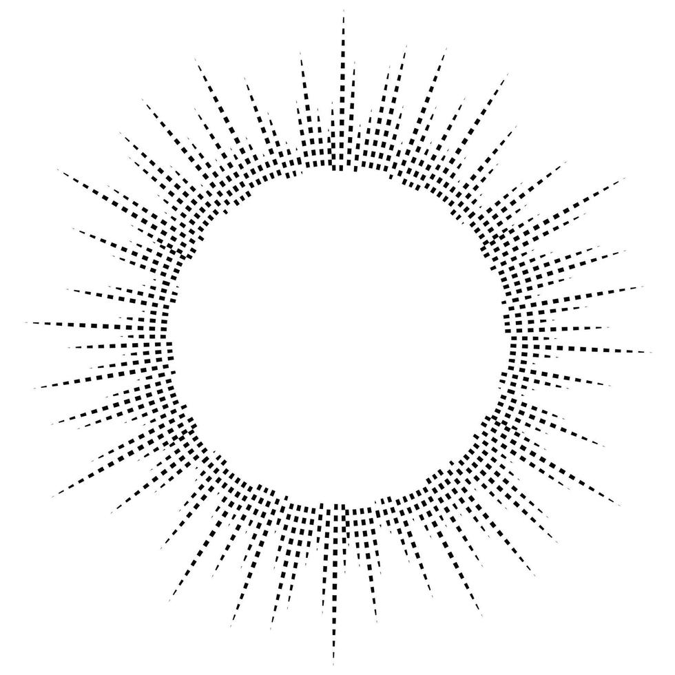 Bursting rays. Sunburst frame. Abstract equalizer element vector