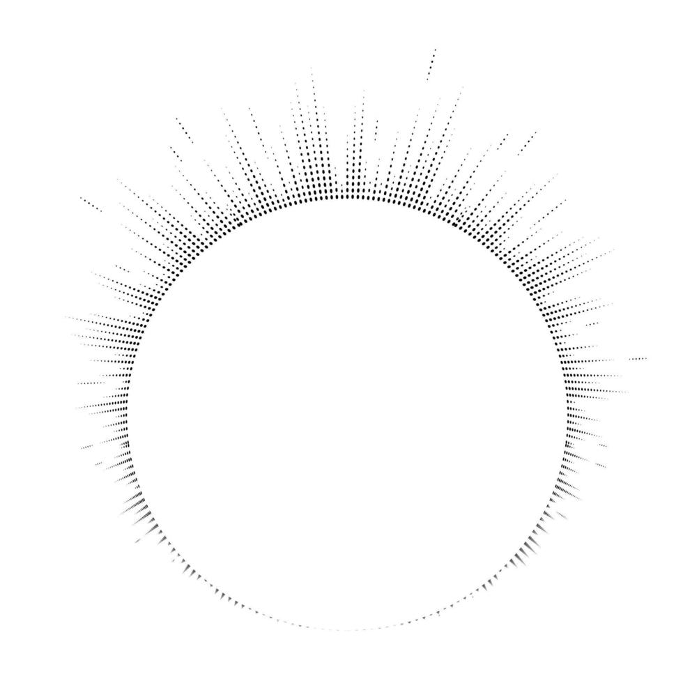 Bursting rays. Sunburst frame. Abstract equalizer element vector