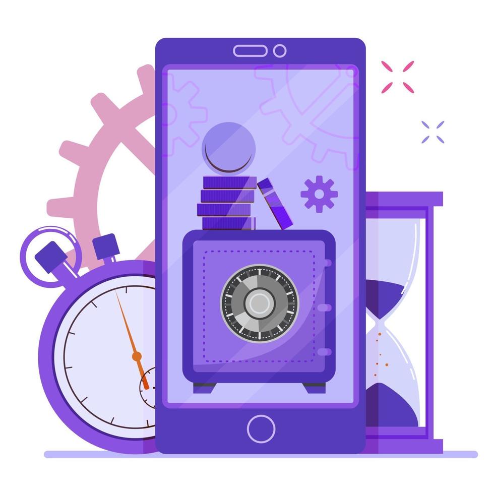 Mobile online banking for deposit. vector