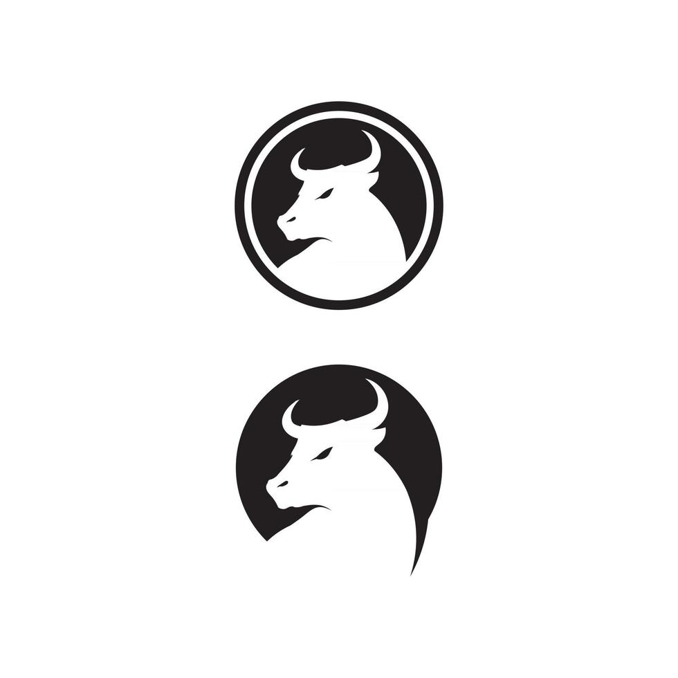 Bull and buffalo head cow logo design vector animal horn