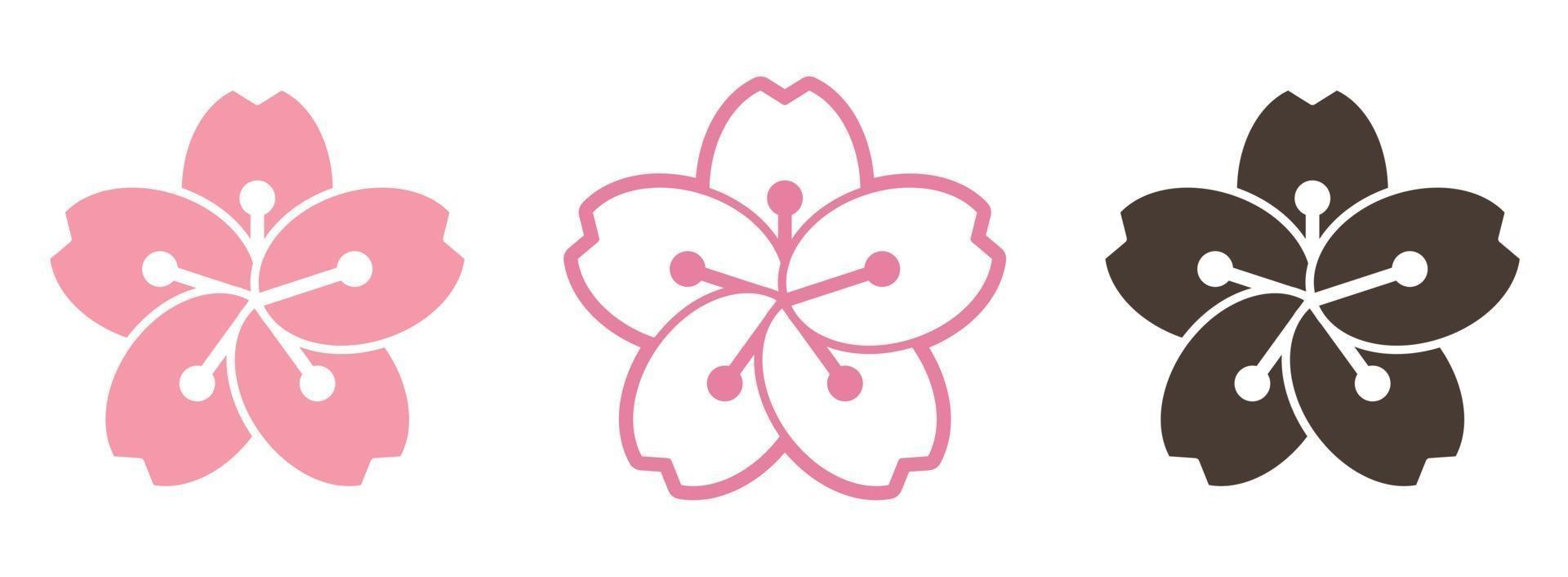 Sakura Flower Icon Silhouette vector