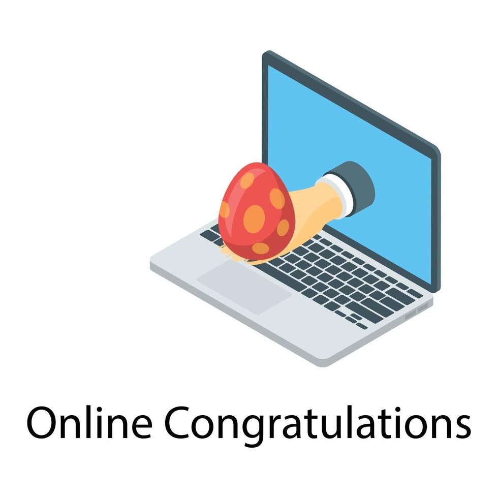 Online Easter Congratulation vector