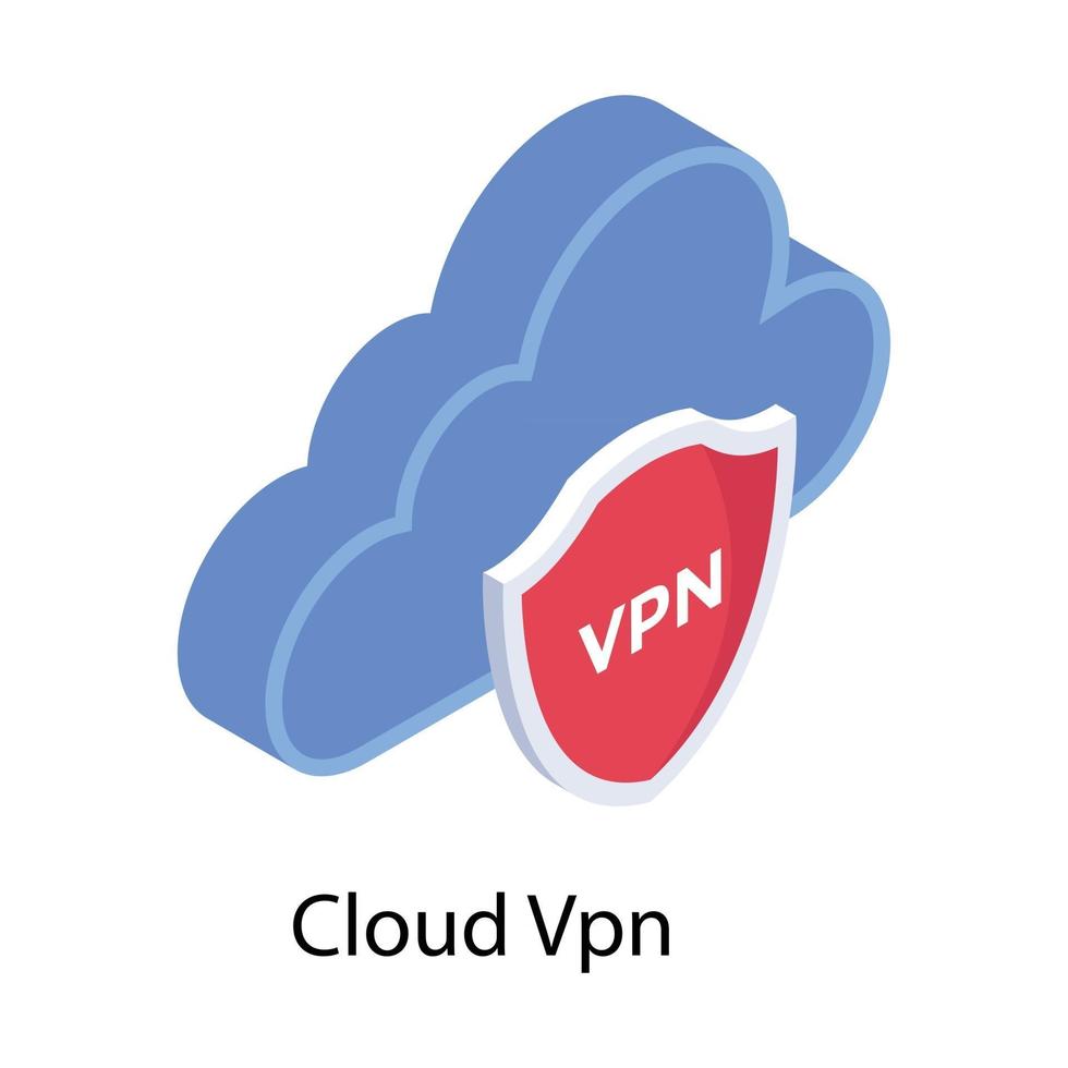 conceptos de vpn en la nube vector