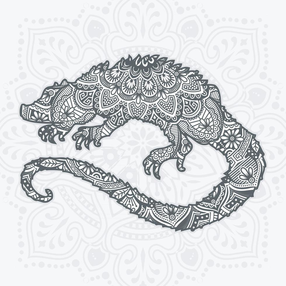 Reptile Mandala. Vintage decorative elements. Vector illustration.