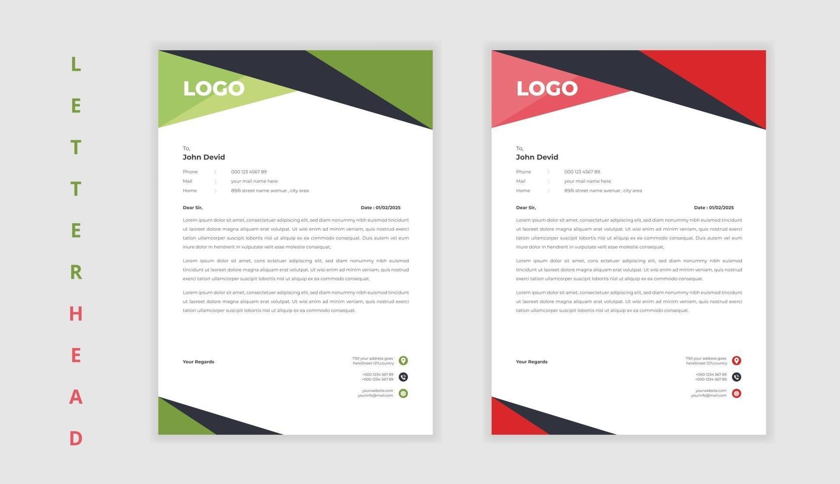 Corporate business  elegant shape letterhead design vector