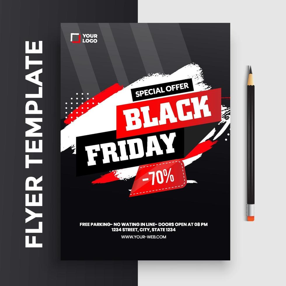 Black Friday Sale flyers design with balloons and confetti vector