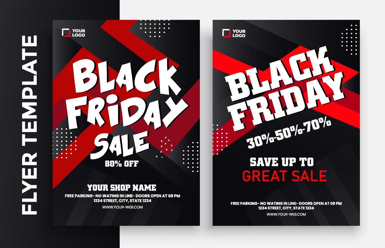 Black Friday Sale flyers design with balloons and confetti vector