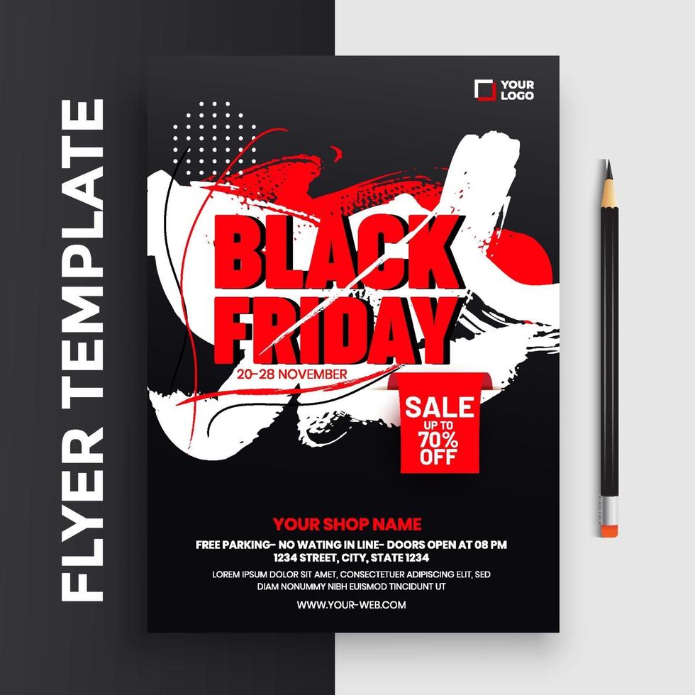 Black Friday Sale flyers design with balloons and confetti vector