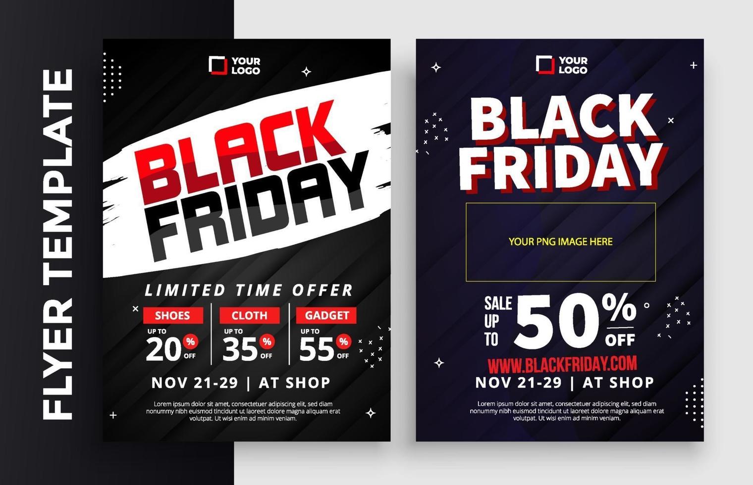 Black Friday Sale flyers design with balloons and confetti vector