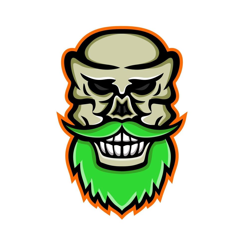 Bearded skull mascot retro vector