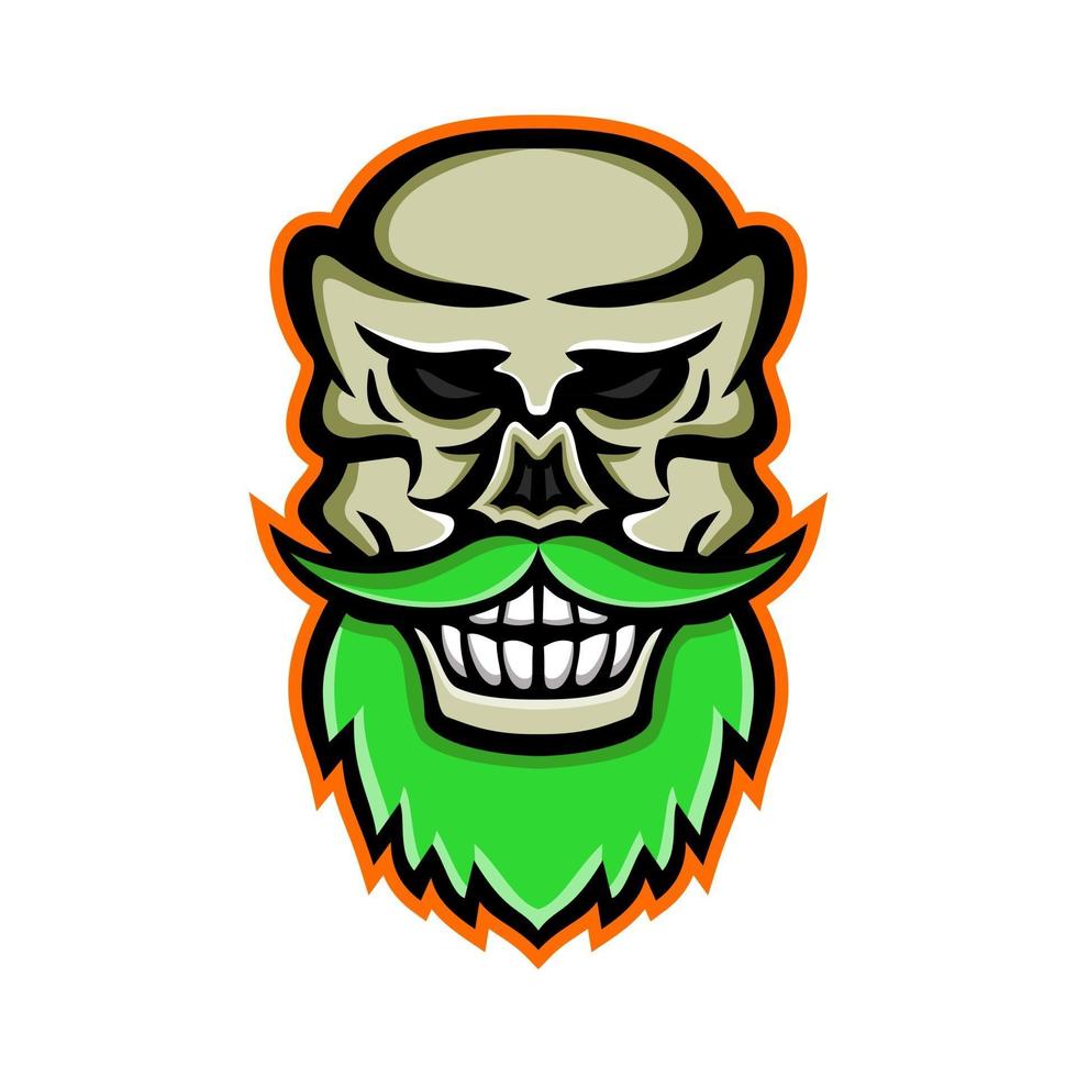 Bearded skull mascot retro vector