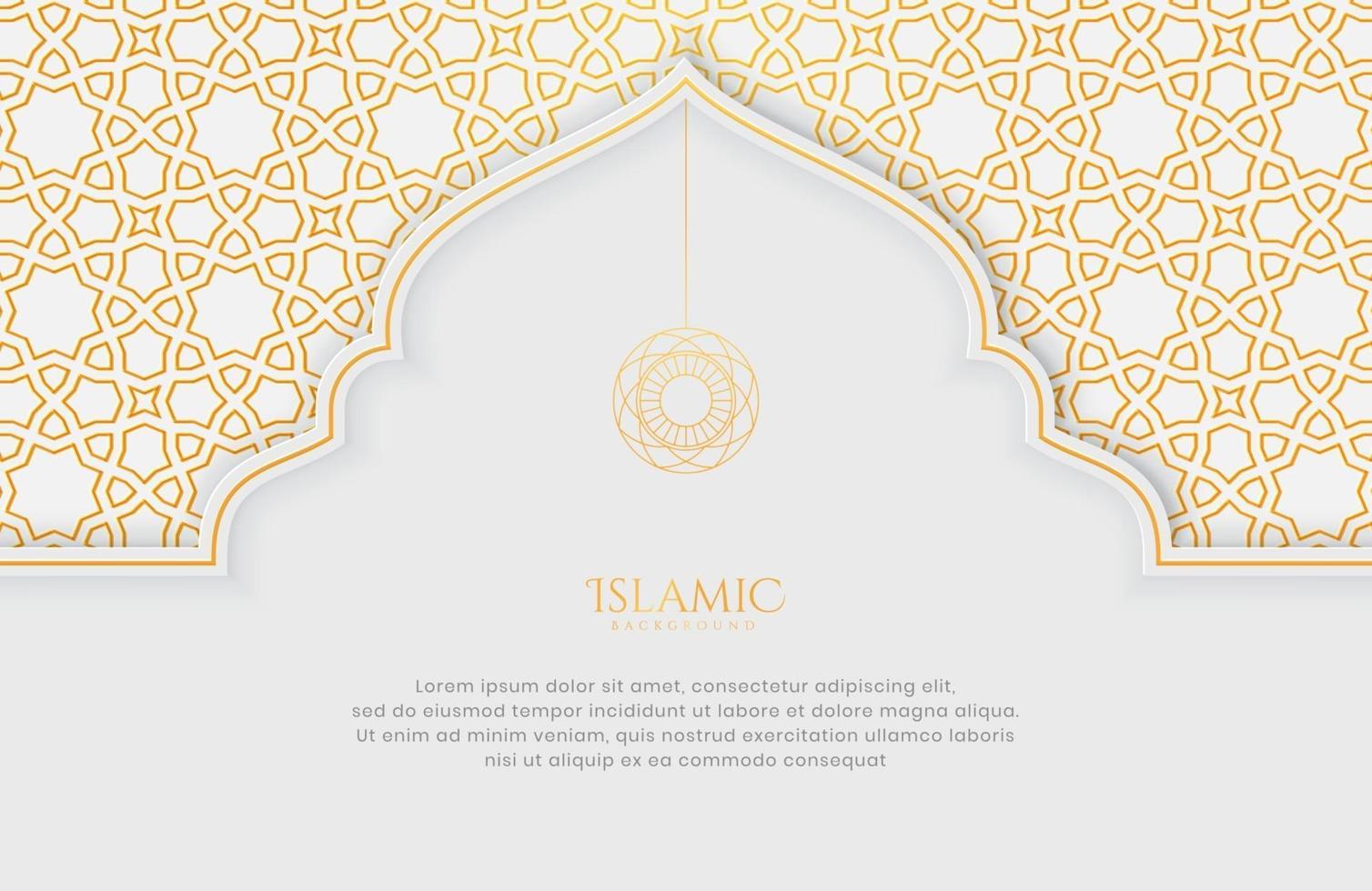 Islamic Elegant White and Golden Luxury Background vector