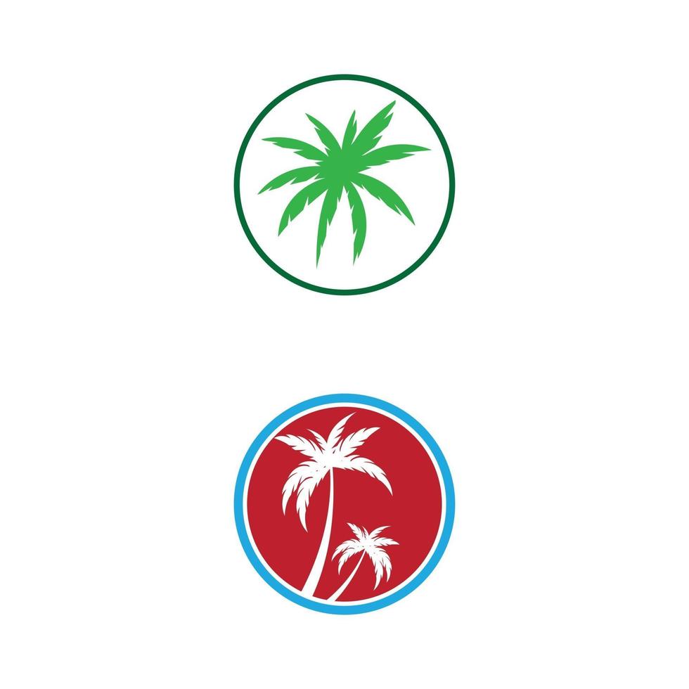 Palm tree summer logo template vector illustration