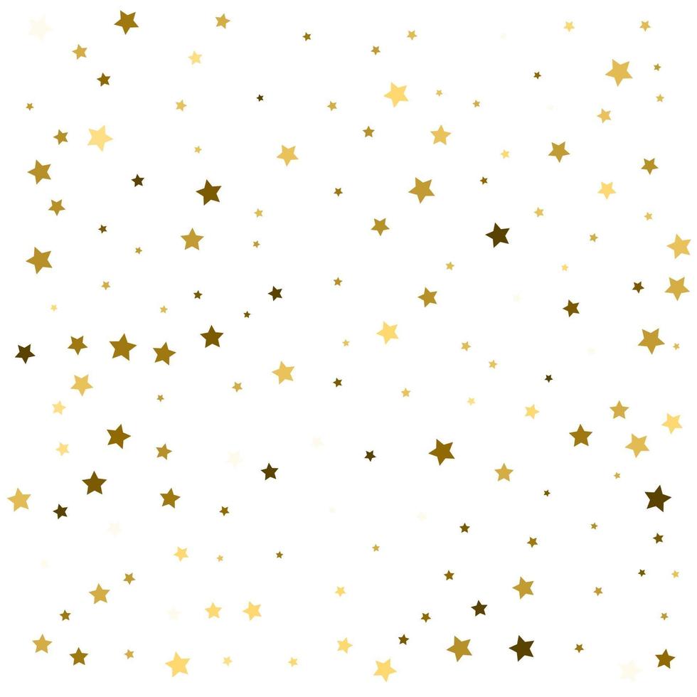Gold stars falling confetti background vector