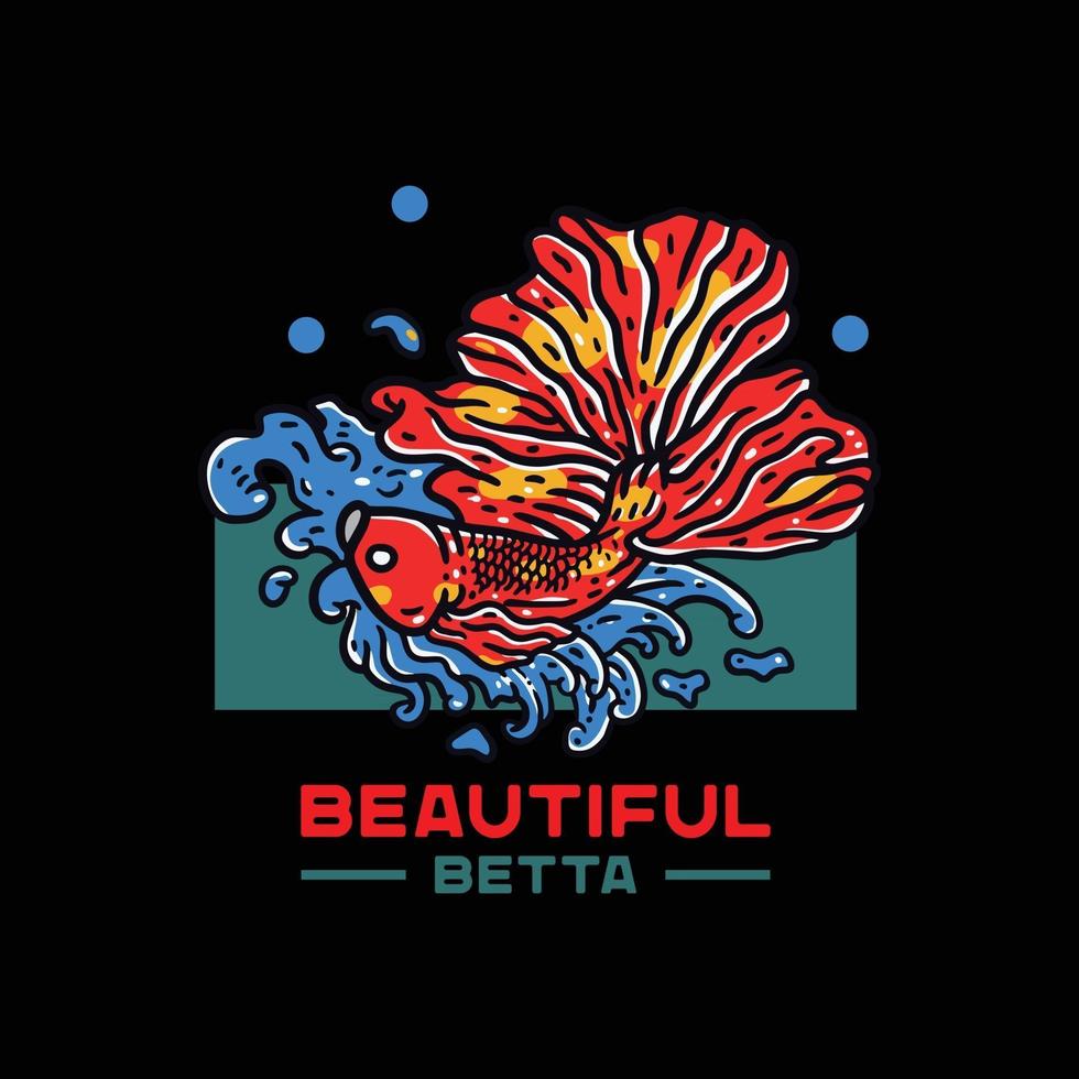 betta fish illustration vector