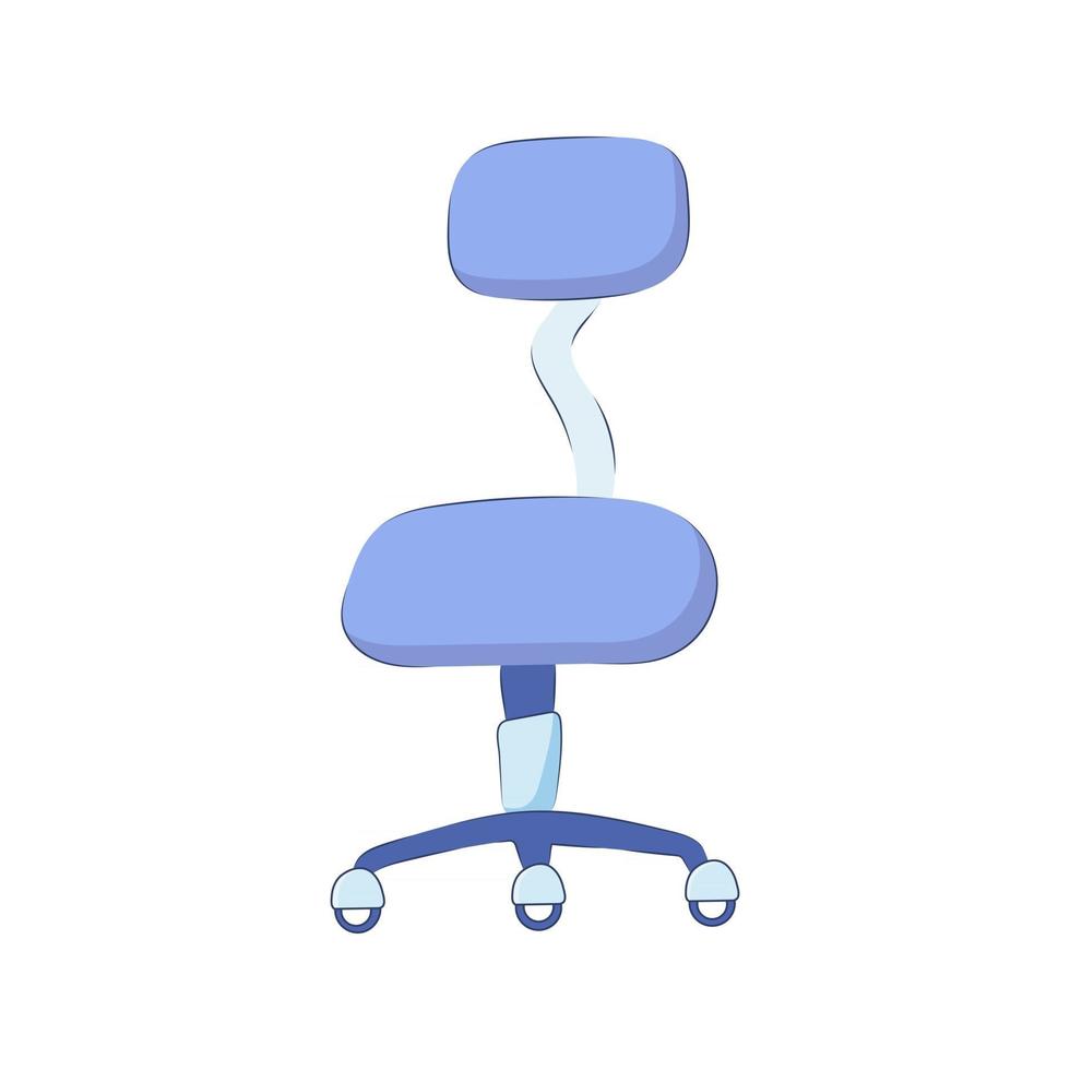 Work chair with backrest on wheels vector