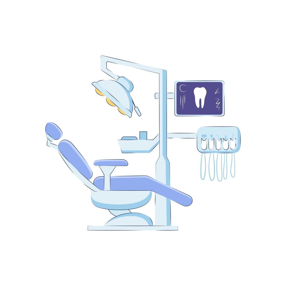 sillón médico dental vector