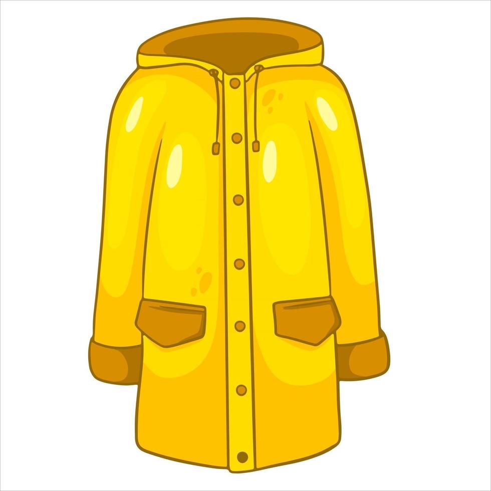 Yellow raincoat. Autumn clothes. vector