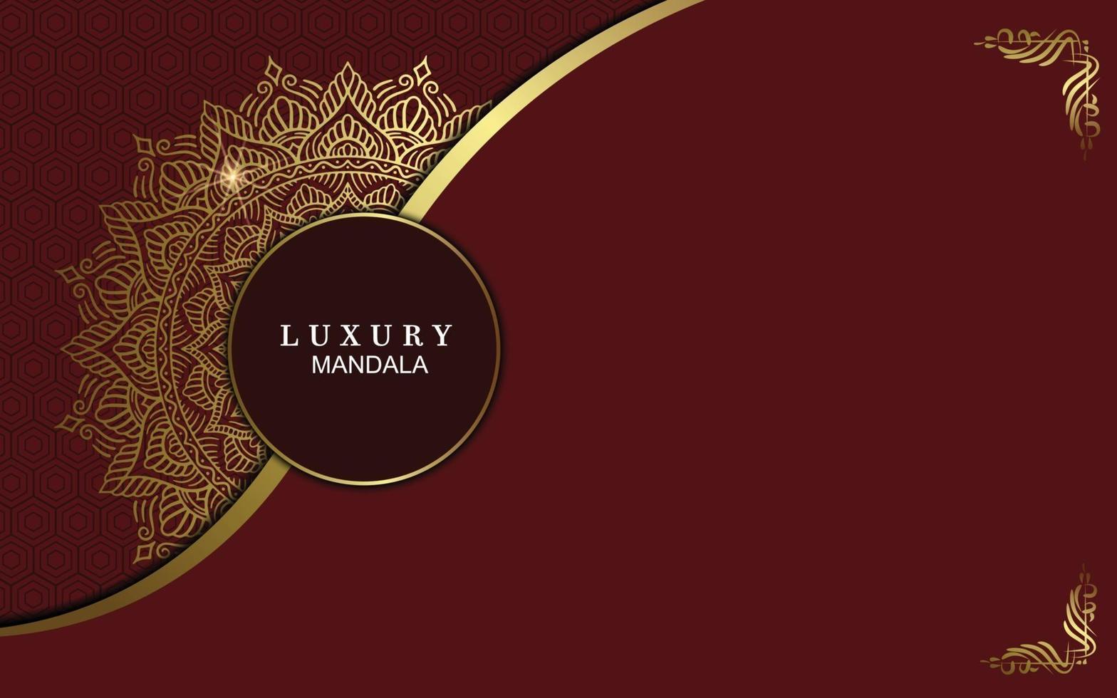 Luxury mandala background with golden arabesque vector