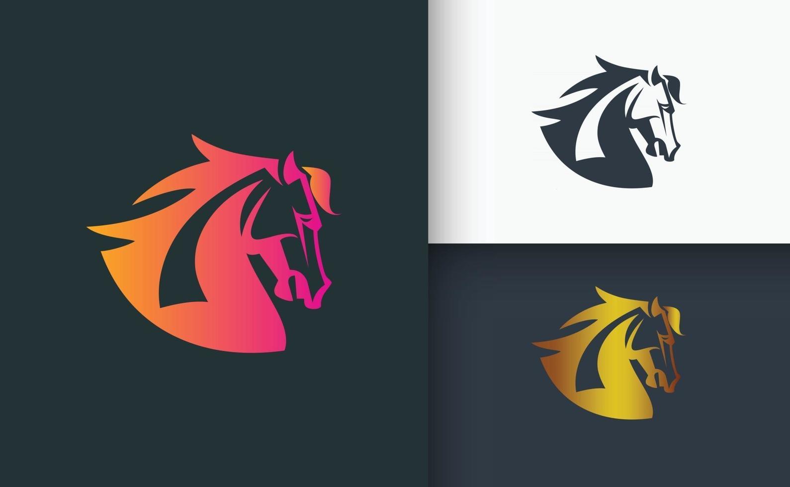 Horse logo design set template vector