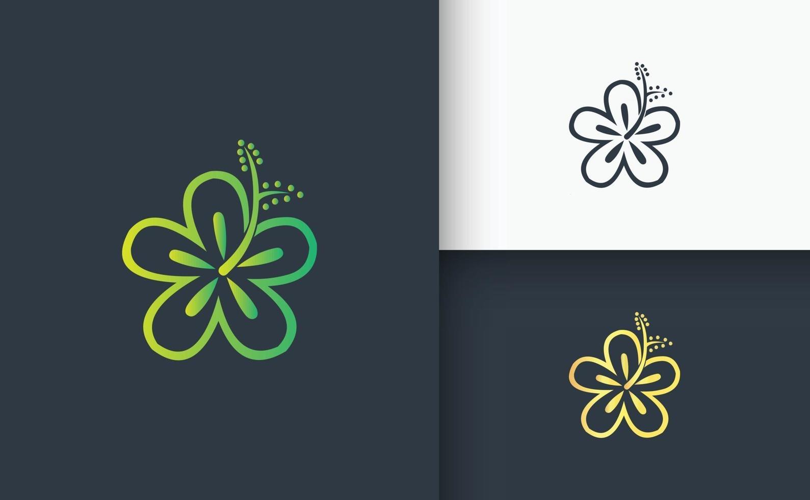 flower nature logo design template vector