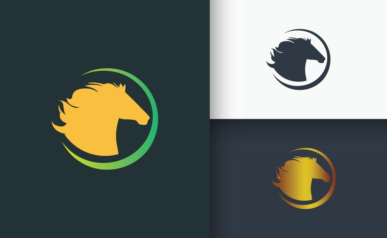 Horse logo design set template vector