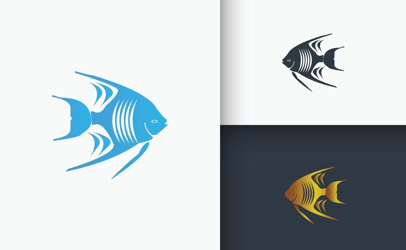 Fish logo design set template vector