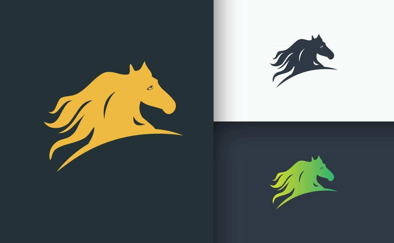 Horse logo design set template vector