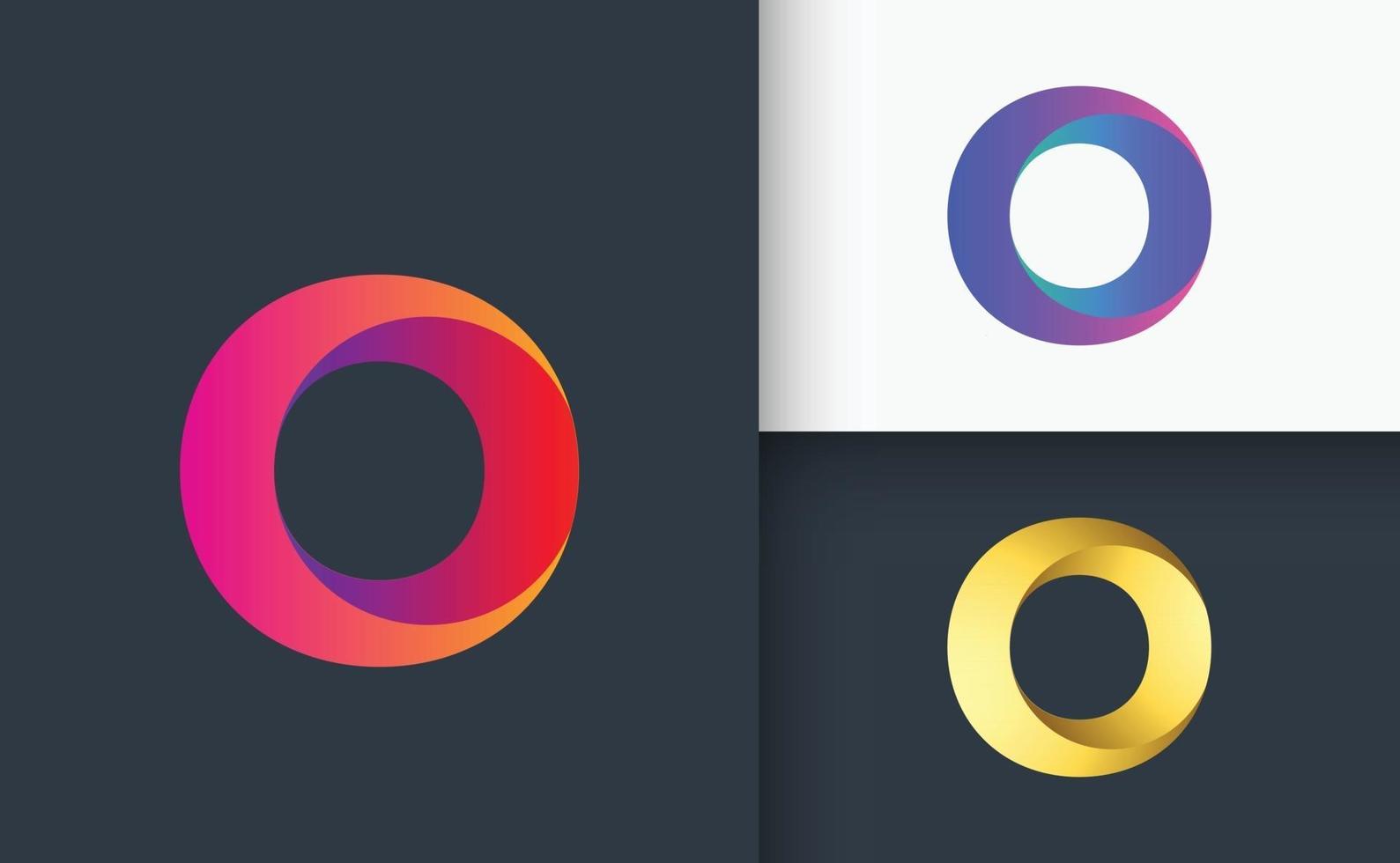 O letter logo 3d type logo vector