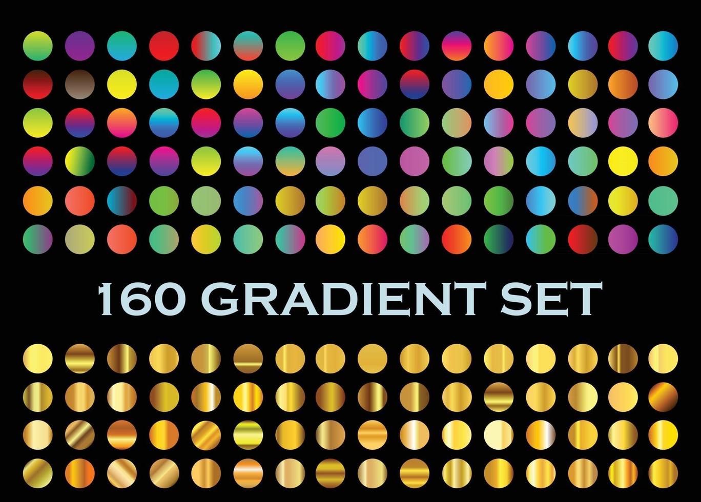 Colorful gradient and golden gradient collection vector