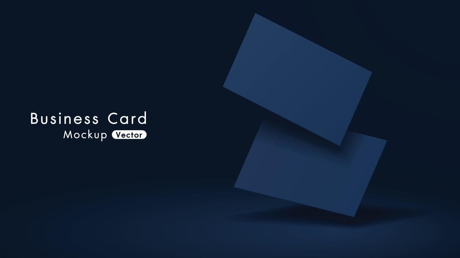 Elegant navy business cards mockup tamplate with dark background. vector