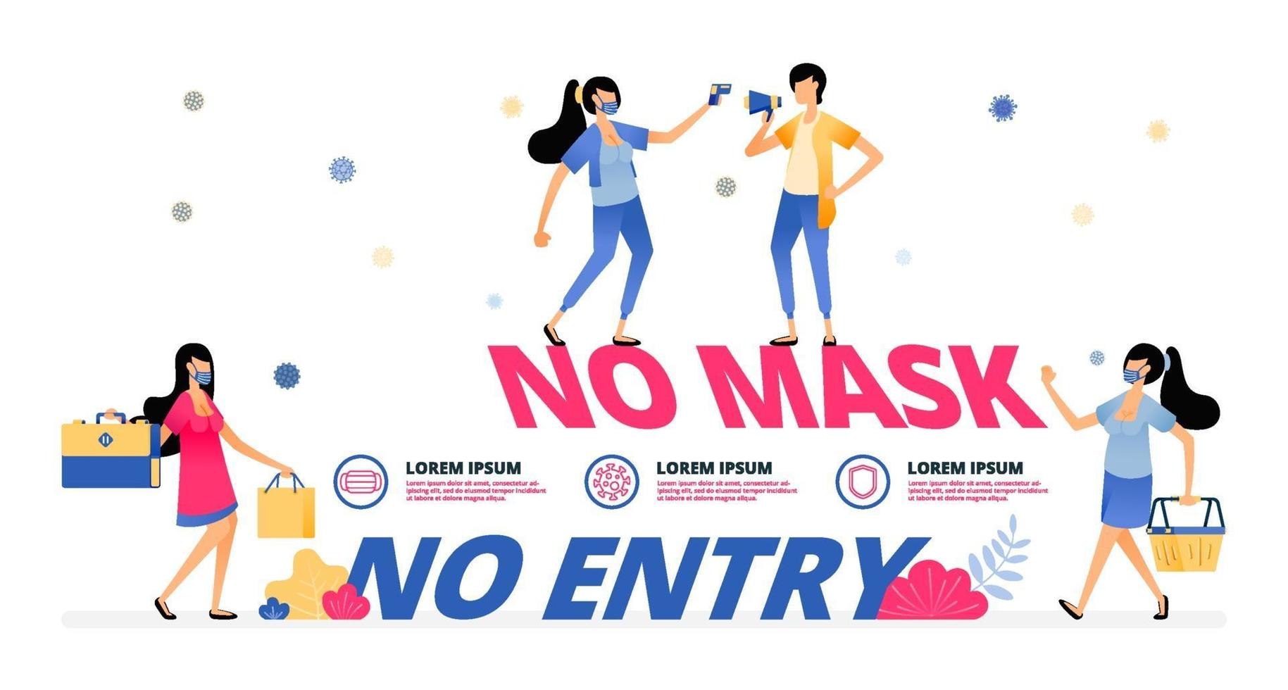mandatory warning sign to wear a mask to market and shopping center vector